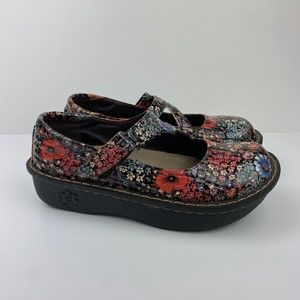 Ingaro Dinah Floral Shoes Nursing Mary Jane Clogs Sz 7 M
